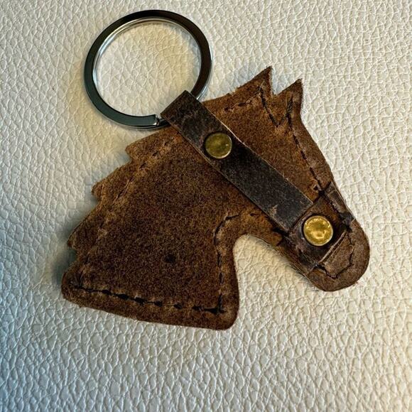 Western Keychain Horse Charm NEW FAST SHIP Leather Cowhide - Picture 5 of 5